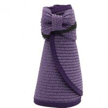 男女可折叠太阳帽，夏季沙滩帽，透气户外防晒露营帽 - 圓卷空頂草帽 - 查看 18