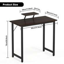 Schreibtisch Klein, Computertisch, Einfacher Moderner PC Tisch, Mit Abnehmbarem Höhenerhöhungsbügel, Geeignet für Büro, Wohnzimmer, Zuhause