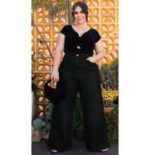 Plus Size Pants - 黑色 - 查看 2