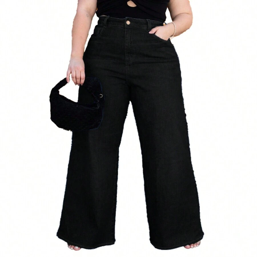 Plus Size Pants - 黑色 - 查看 1