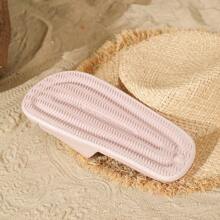 Nuove ciabatte alla moda e versatili in EVA, sandali da uomo e donna per coppie in finta pelle, con texture di alta qualità in pelle, per uso interno ed esterno, bagno, casa, con suola piatta antiscivolo morbida e confortevole, adatte per tutte le stagioni - Rosa antico - Visualizzare 4