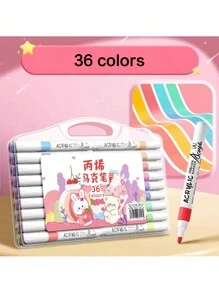New Acrylic Marker Student Watercolor Pen Art Painting Special Color Opaque Stackable Color Marker Set - Pink - View 14