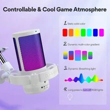 Maono MAONO Gaming USB Microphone, Noise Cancellation Condenser Mic With Mute, Gain, Monitoring, Boom Arm For Streaming, Podcast, Twitch, Discord, PC, Computer, PS4, GamerWave DGM20S