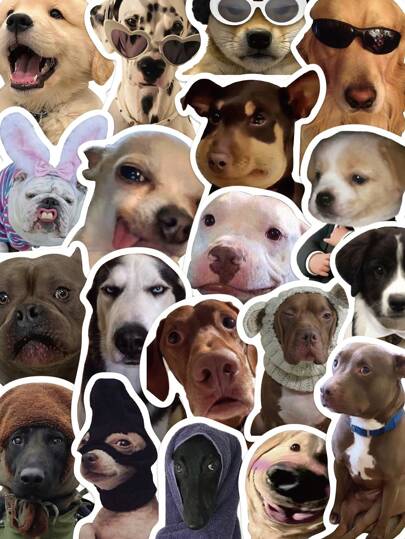 50pcs/250pcs Funny Dog Stickers, Cute For DIY Phone Case, Notebook, Laptop, Cup, Luggage, Skateboard, Waterproof Decorative Sticker,School Supplies,Back To School Scrapbook Supplies Funny Stickers Laptop Stickers Kindle Phone Stickers