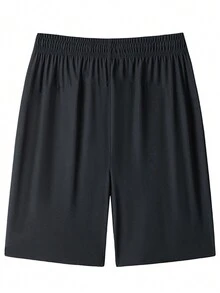 Summer Boyfriend Style Men Shorts, Quick-Drying Knee-Length Sports Shorts For Boyfriend Style Men, Wide-Leg Plus Size Five Pants - Black - View 3