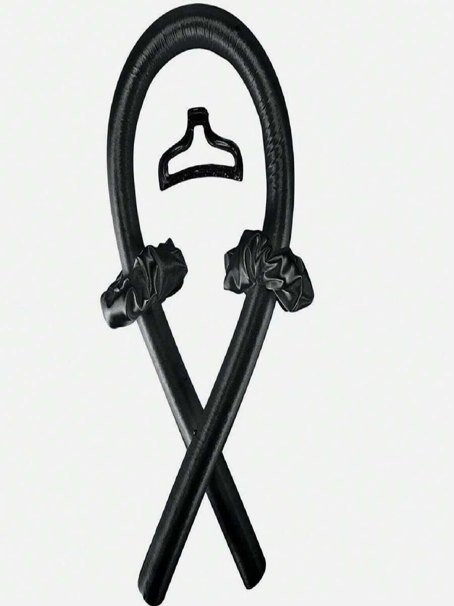 Silk Ribbon Hair Curlers Heatless Curling Rod Headband Wave Formers For Lazy - Black - View 1