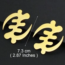 1 Paar 5,2 cm/7,3 cm Afrikanisches Symbol Große Ohrringe Adinkra Gye Nyame Übertreibung Ohrstecker Schmuck