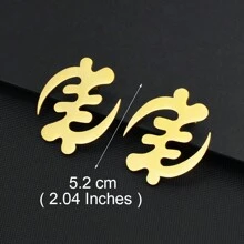 1 Paar 5,2 cm/7,3 cm Afrikanisches Symbol Große Ohrringe Adinkra Gye Nyame Übertreibung Ohrstecker Schmuck