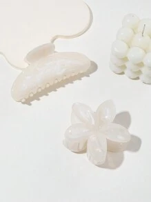 2 piezas de pinzas para el cabello con diseño de mármol refrescante, con diseños florales, pinzas de cabello exquisitas para uso diario, vacaciones, ducha y otras ocasiones - Pinzas para el cabello, Agarraderas para el cabello, Clips para el cabello