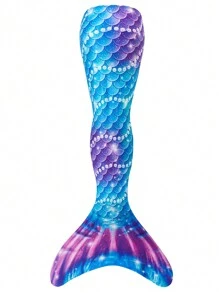 年輕女孩一件式美人魚尾裙泳裝，適用於表演