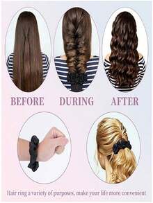 Silk Ribbon Hair Curlers Heatless Curling Rod Headband Wave Formers For Lazy - Black - View 4