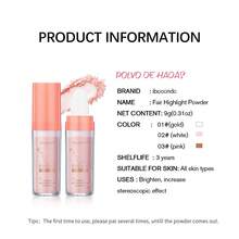 ibcccndc Polvo iluminador rosa de hadas, maquillaje de belleza centelleante en polvo para contorno de rubor y sombra de ojos para el rostro y Body de las niñas - Dorado - Ver 10