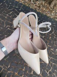 Women Heeled Sandals - Beige - View 3
