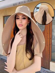 Protective Neck Shawl All-In-One Sunscreen Sun Hat Female Spring And Summer Protection Sun Hat UV Cover Shawl Cap - A - View 1