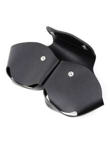 1pc Bluetooth Headset PU Leather Carrying Case, Compatible With Apple Max Protective Cover - Black - View 5