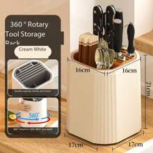 Kitchen Utensils Multi-Functional Storage Box With Rotatable Slot For Knives, Chopsticks And Spoons, Various Cooking Tools Organizer - Kitchen Storage Knife Rack - View 16