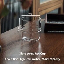 1入組高硼硅玻璃創意帽子造型玻璃杯，簡約透明咖啡杯女士水杯