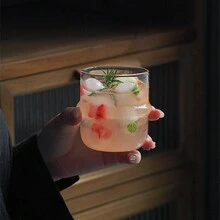 1入組高硼硅玻璃創意帽子造型玻璃杯，簡約透明咖啡杯女士水杯