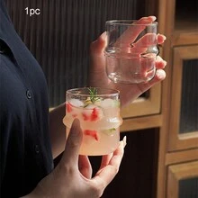 1入組高硼硅玻璃創意帽子造型玻璃杯，簡約透明咖啡杯女士水杯