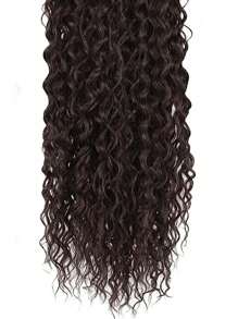 Clip de cola de caballo rizada marrón de 22 pulgadas de largo con peluca de cola de caballo sintética con cordón, onda de agua, peluca de cola de caballo afro para mujer - Marrón - Ver 4