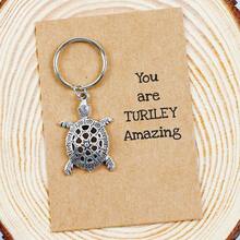 1入組烏龜鑰匙扣，烏龜鑰匙扣，個性化鑰匙扣，烏龜禮物，龜鑰匙扣，海洋生物，烏龜愛好者鼓勵珠寶烏龜啟示錄鑰匙扣，適用於女孩，兒女，男孩，海洋禮物 - 海龜 - 查看 2