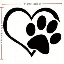 Anime-Inspired Glitter Heart Paw Decal - Durable, Self-Adhesive Car Window Sticker, Sparkling Cartoon Design - White - View 6