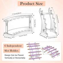 2 个装塑料笔筒，笔展示架 6 槽笔架展示垂直眉笔架化妆刷架收纳架适用于家庭办公室学校用品，2 种款式（透明）化妆刷架收纳架适用于学校办公室家庭商店 - 無色 - 查看 9