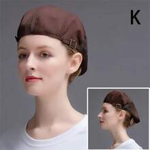 1頂新款透氣丹寧貝雷帽，可調節廚師侍者帽，奶茶咖啡工作廚師帽，男女適用的餐飲頭飾 - 彩色 - 查看 3