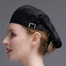 1頂新款透氣丹寧貝雷帽，可調節廚師侍者帽，奶茶咖啡工作廚師帽，男女適用的餐飲頭飾 - 彩色 - 查看 5