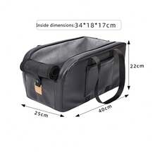 寵物手提袋汽車座位籃四季通用儲物汽車坐墊便攜式寵物手提包 底部防滑透氣網雙面墊內置安全繩，防止寵物逃脫 適用於所有車輛型號 - 黑色 - 查看 11