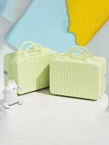 Portable Mini Makeup Case, Small Luggage, Carry-On Box For Travel Essentials - Yellow - View 4