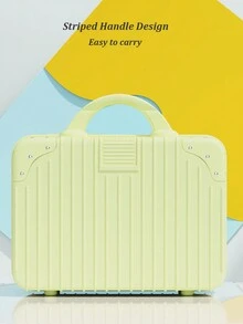 Portable Mini Makeup Case, Small Luggage, Carry-On Box For Travel Essentials - Yellow - View 3