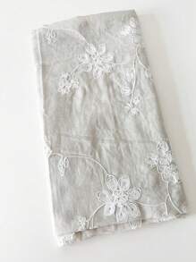 時尚刺繡圍巾披肩沙灘巾女款，適合日常使用 - 彩色 - 查看 7