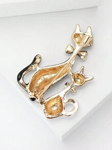 1pc Fashionable Enamel Cat Brooch Suitable For Women's Daily Wear - Cat - View 5