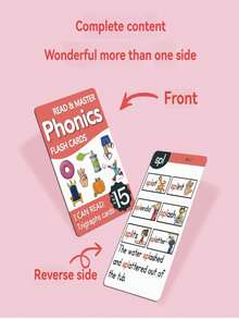 ĐỌC VÀ LÀM CHỦ Phonics Flash Cards - Công cụ học tập cho tiếng Anh Phiên âm tự nhiên Trường học, Học sinh, Văn phòng phẩm, Đồ dùng học tập - Nhiều màu - Xem 10
