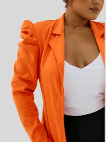 Women Blazers - 亮橙色 - 查看 9