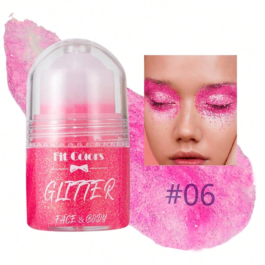 Fit Colors 8色閃閃發亮的舞臺妝容、彩繪和眼影適用的閃粉凝膠 - 06# - 查看 1