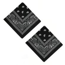 Women Bandana & Square Scarves - 2 Black - View 1