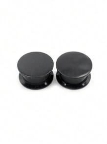 2 Peças Plugues de Túnel de Orelha Pretos de Acrílico com Rosca Interna e Duas Abas Estilo DIY de 3-24mm, Dilatadores, Joias Corporais para Piercing