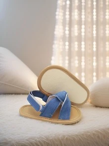 1 par Sandalias modernas y cómodas con diseño de mariposa para bebés, adecuadas para el verano - Azul - Ver 5