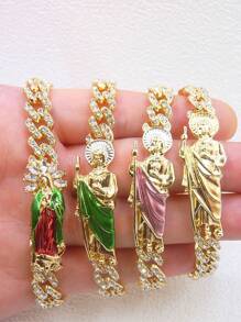 1入14K金鍍綠色聖猶達聖母手鐲(女款) - 手鍊 - 查看 10