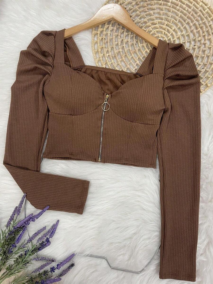 Women Tops - Cà phê nâu - Xem 1
