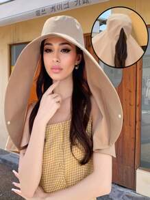 Protective Neck Shawl All-In-One Sunscreen Sun Hat Female Spring And Summer Protection Sun Hat UV Cover Shawl Cap - A - View 12