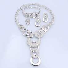 1 Set Luxury Dubai Gold Plated Rhinestone Necklace, Earrings, Bracelet, Ring Jewelry Set, Suitable For Women Wedding, Ball, Party, Daily Wear