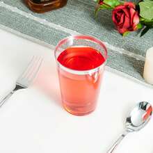 20 chiếc cốc tái sử dụng có viền màu bạc 300ml, thích hợp cho đám cưới, lễ tạ ơn, Giáng sinh, Halloween, bàn ăn, tiệc tùng, v.v. - Bạc - Xem 4