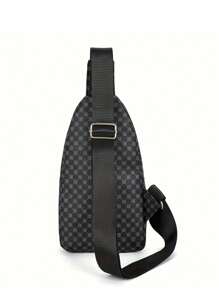 1 件男士经典胸包，休闲时尚 PU 斜挎包夏季学院包斜挎包单肩包侧包居家度假工作周末度假随身携带实用大容量皮革老钱黑色礼物实用礼物秋季圣诞节腰包旅行包斜挎包笔记本电脑时尚休闲感恩节钱包收纳包斜挎包骑行包黑色包徒步旅行学生多功能户外便携复古包皮包流浪包臀包礼物男士包旅行必需品复古包男士礼物情人节 - 黑色 - 查看 2