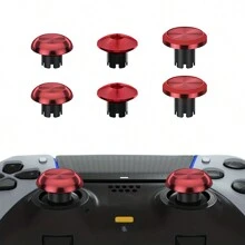 DALUHE Metal Thumbsticks Paddles Compatible With Edge Controller, 6 Analog Stick Joystick Buttons Interchangeable Replacement Compatible With Edge Controller - Red - View 2