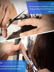3pcs Haircutting Tools Set Including Hair Comb, Scissors, Hair Trimmer, Cutting Scissors, Tooth Scissors, Thinning Scissors, And Bangs Clipper. - Multicolor - View 4