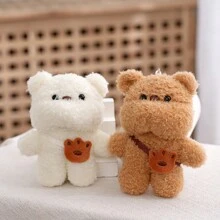 1pc Cartoon Doodoo Face Teddy Plush Pendant Bag Decorations Stuffed Toy - Multicolor - View 1