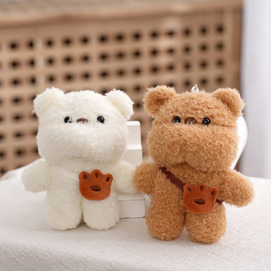 1pc Cartoon Doodoo Face Teddy Plush Pendant Bag Decorations Stuffed Toy - Multicolor - View 1